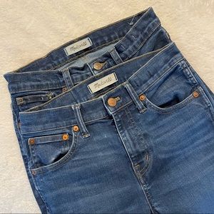 Two Pairs Madewell 9" High Rise Skinny Jeans Bundle 26